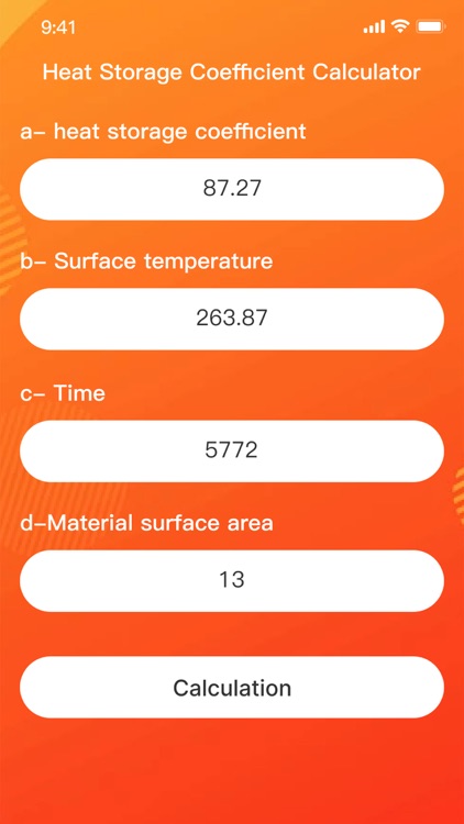 Heat storage coefficient