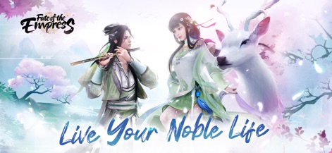 Fate of the Empress - The app introduces players to a majestic imperial setting, showcasing beautifully designed characters and mystical companions like the deer.