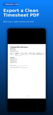 Timesheet PDF & Work Hours Screenshot 3 of 6