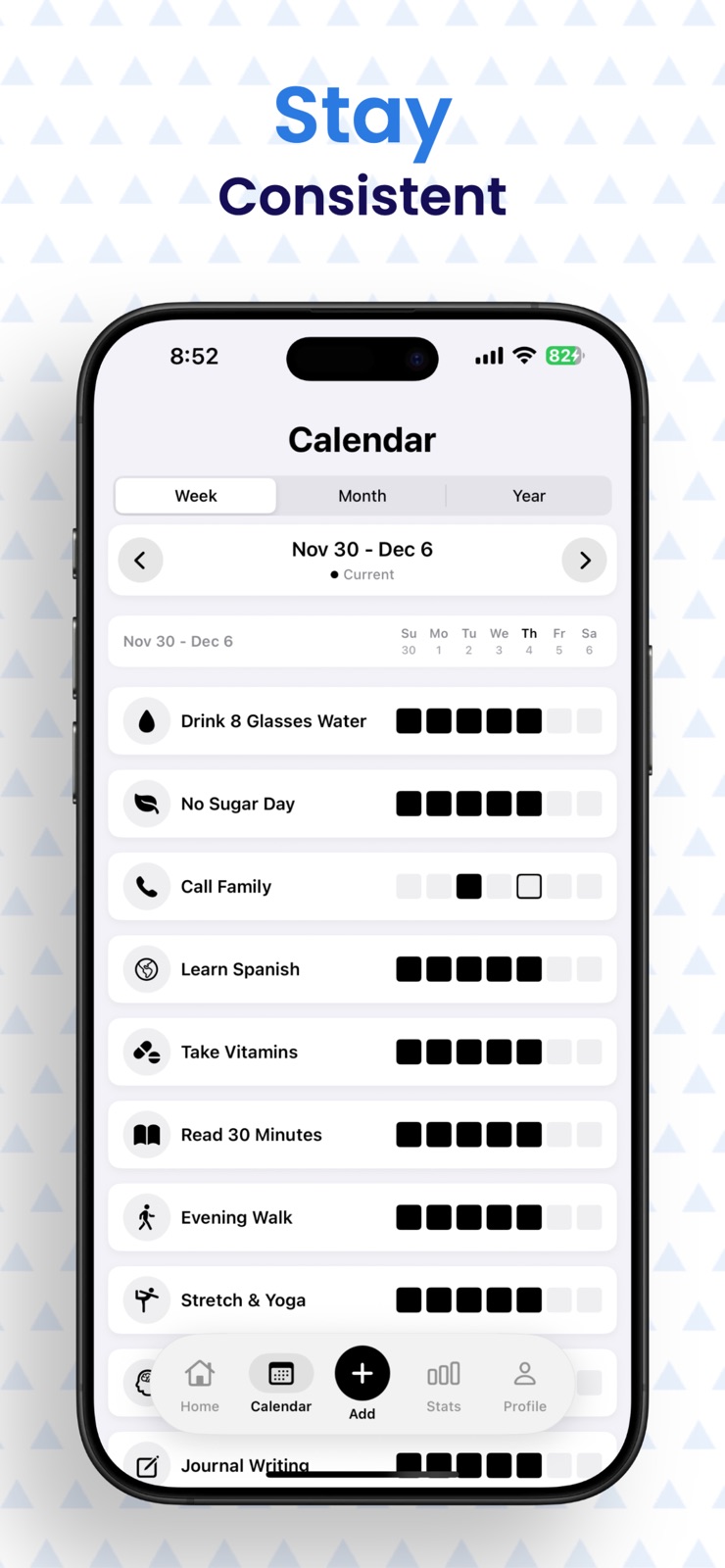 Milestone: Habit Tracker iphone screenshot 3