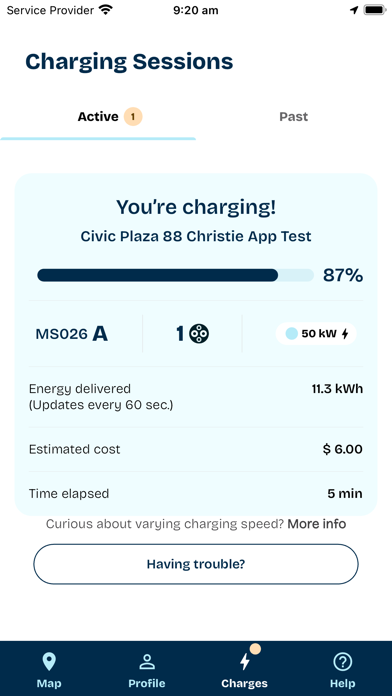 Evie Charging Screenshot