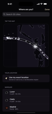 Eclipse 2027: Local Times のスクリーンショット