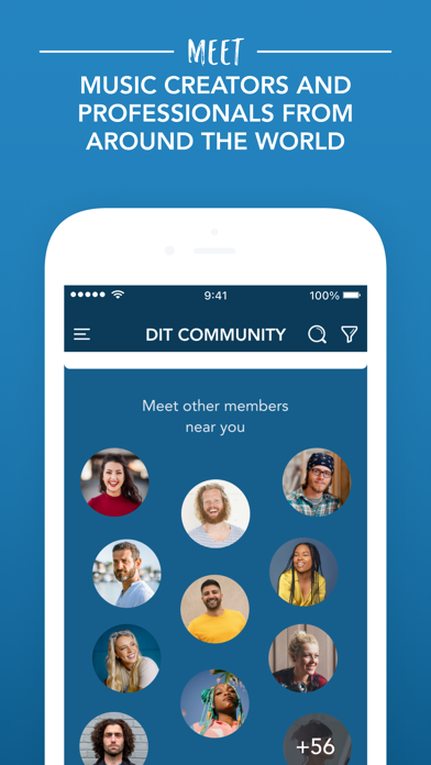 DIT MUSIC COMMUNITY iPhone screenshot 1 - Social Networking app