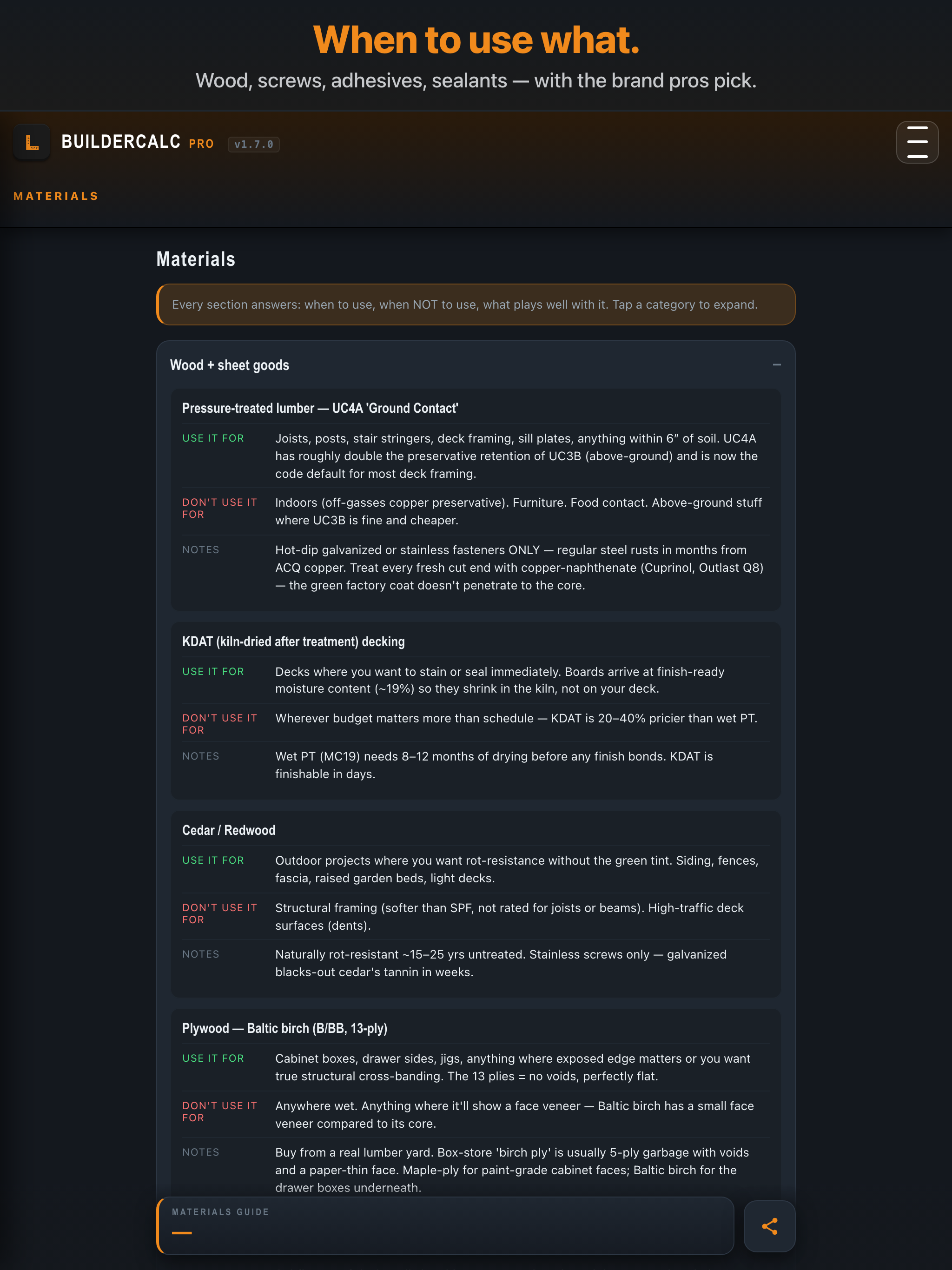 BuilderCalc: Deck, Framing screenshot 13