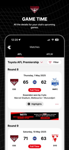 Essendon Official App Screenshot 4 of 5