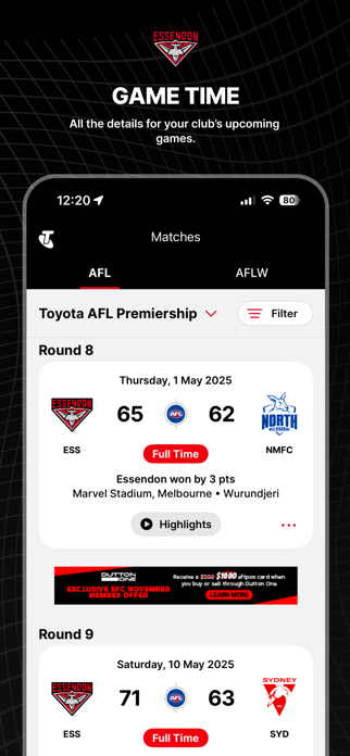 Essendon Official App Screenshot 4 of 5