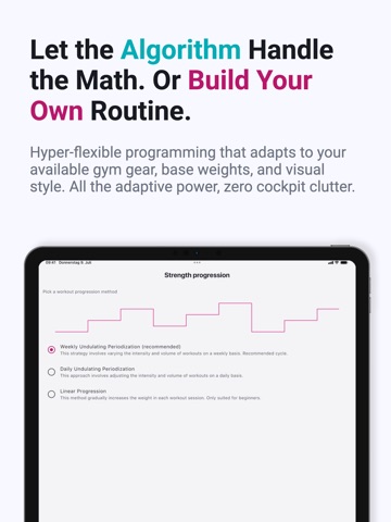 AlgoGain - Gym Workout Planner iPad screenshot