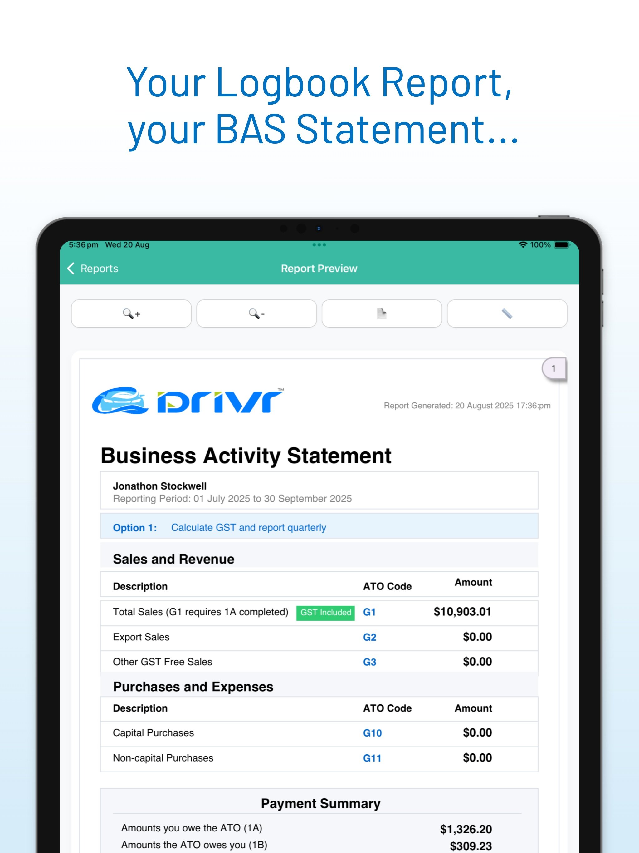 DRIVR: Rideshare Tax Logbook