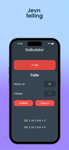 Strikkeapp screenshot