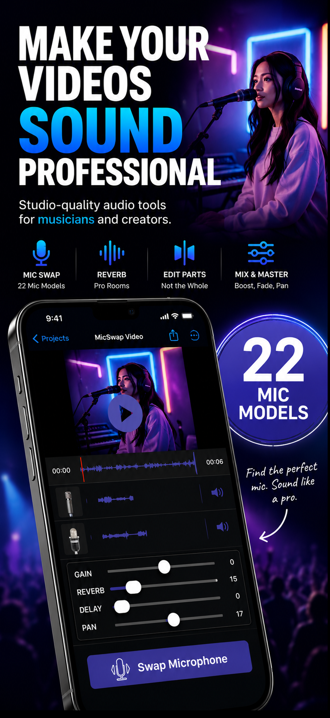 MicSwap Video Pro Audio Editor