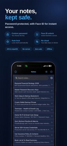 Secure Notes - Memo and lists Screenshot 1 of 4
