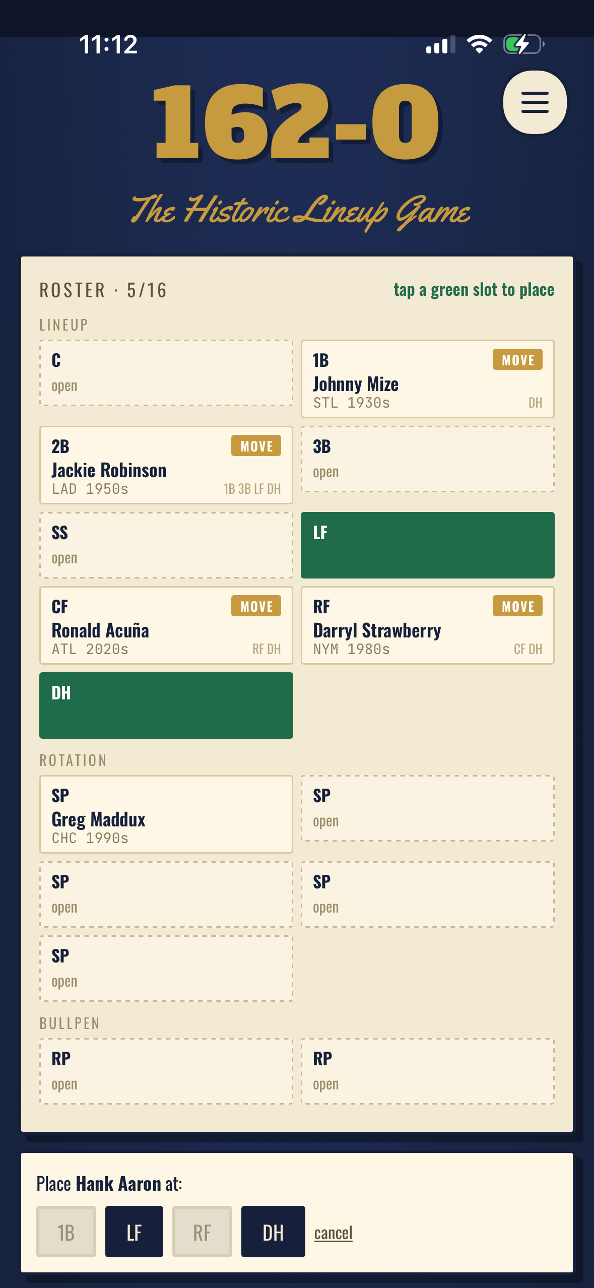 162-0: Historic Lineup Game