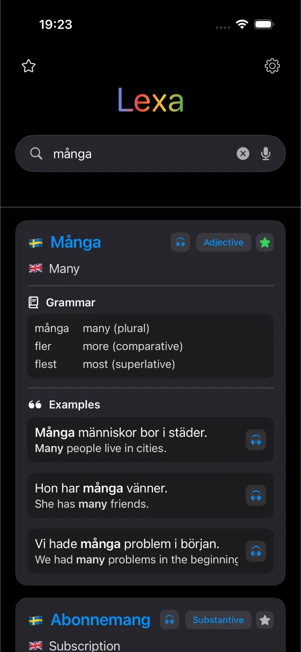 Screenshot #2 pour Lexa - Swedish Dictionary