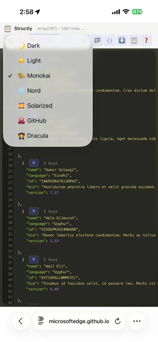 Structly - JSON Formatter Screenshot 4 of 5