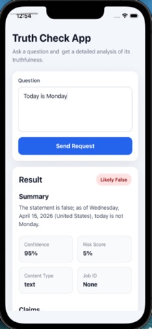 Truthcheck App Screenshot 1 of 1