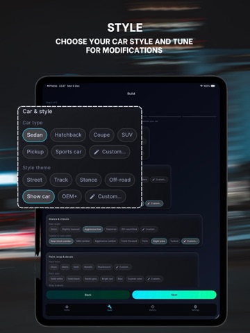 Custom Car AI Modification iPad screenshot