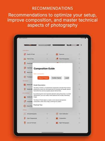 ShootSmart Photographer Tools iPad screenshot