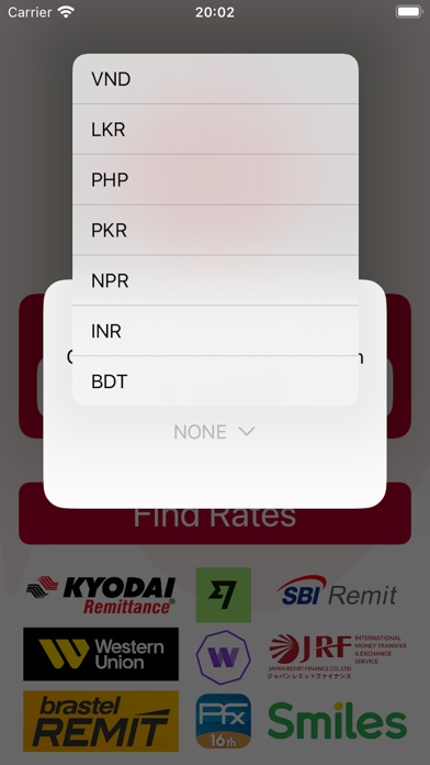 Remit Rates Japan Screenshot