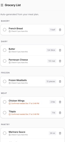 Simp - The Simple Meal Planner Screenshot 3 of 7