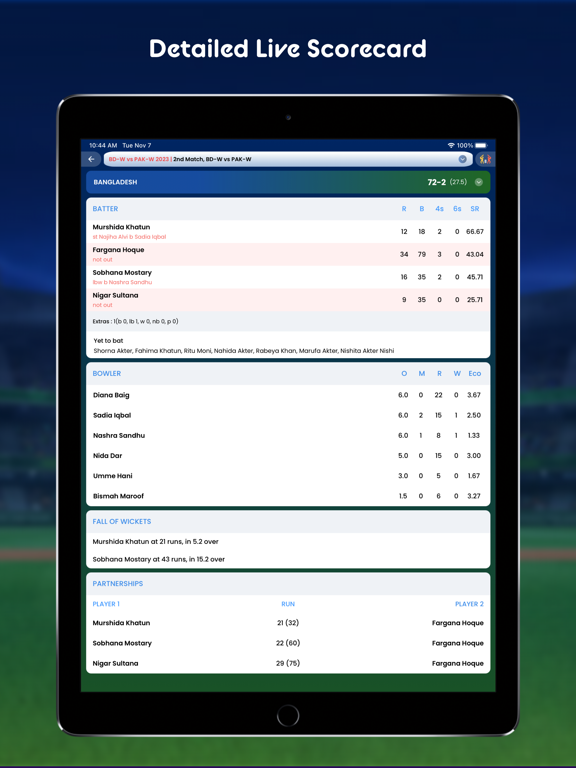 Cricket Fast Live Line iPad screenshot 4 - Sports app
