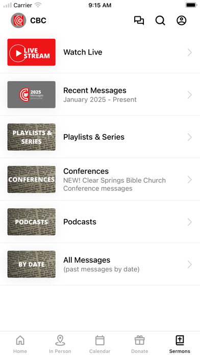 Columbus Bible Church Screenshot