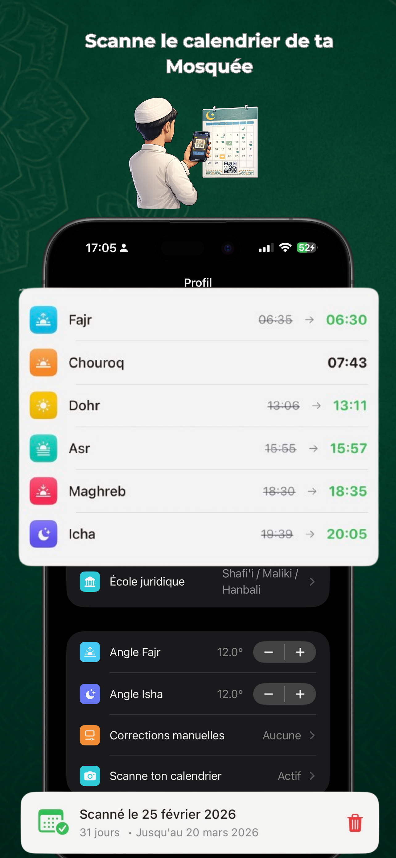 AssalatPro:Horaires de Prière
