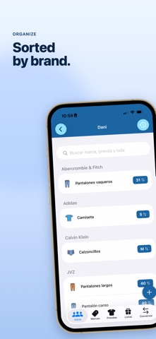Clothi: Clothing Sizes Tracker iPhone screenshot
