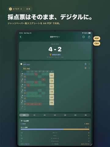 ソフトテニス - 試合記録 iPad screenshot