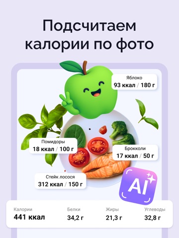 Счетчик калорий: Худеем вместе iPad screenshot 1