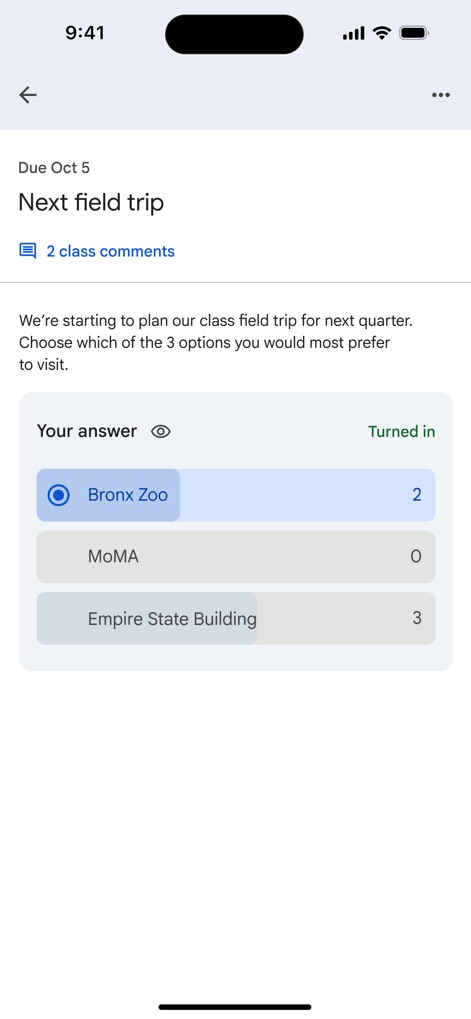 Google Classroom - Interactive Assignments