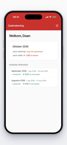 Zaakrekening screenshot 5