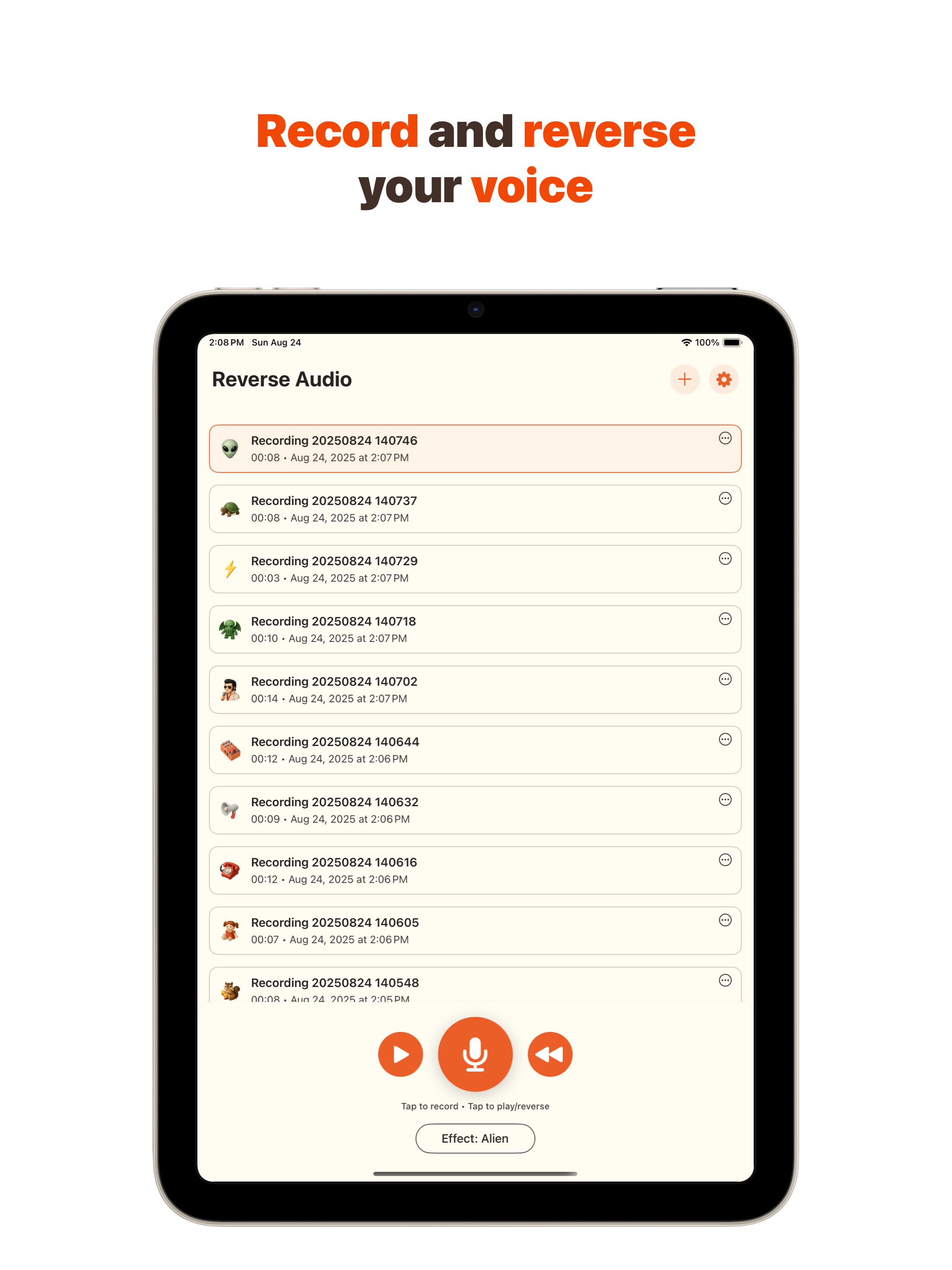 Reverse Audio - Voice Changer screenshot 7