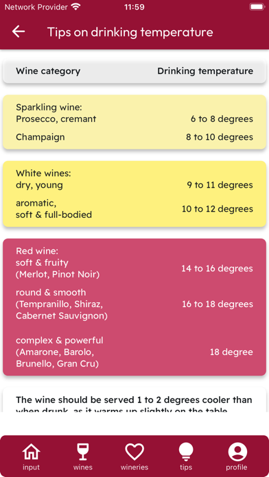 Your favorite wines Screenshot