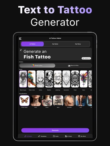 AI Tattoo Generator, Creator iPad screenshot