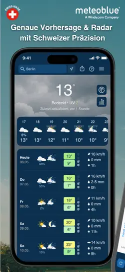 Screenshot von Meteoblue Wetter & Karten auf dem iPhone 1