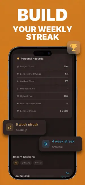Longy: Sauna & Cold Plunge Log screenshot 2