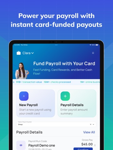 Payroll by Card iPad screenshot
