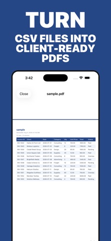 CSV to PDF Converter Pro Screenshot 1 of 4