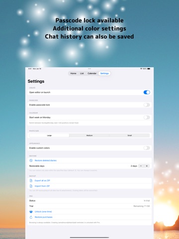 Chat Journal – Daily Notes iPad screenshot
