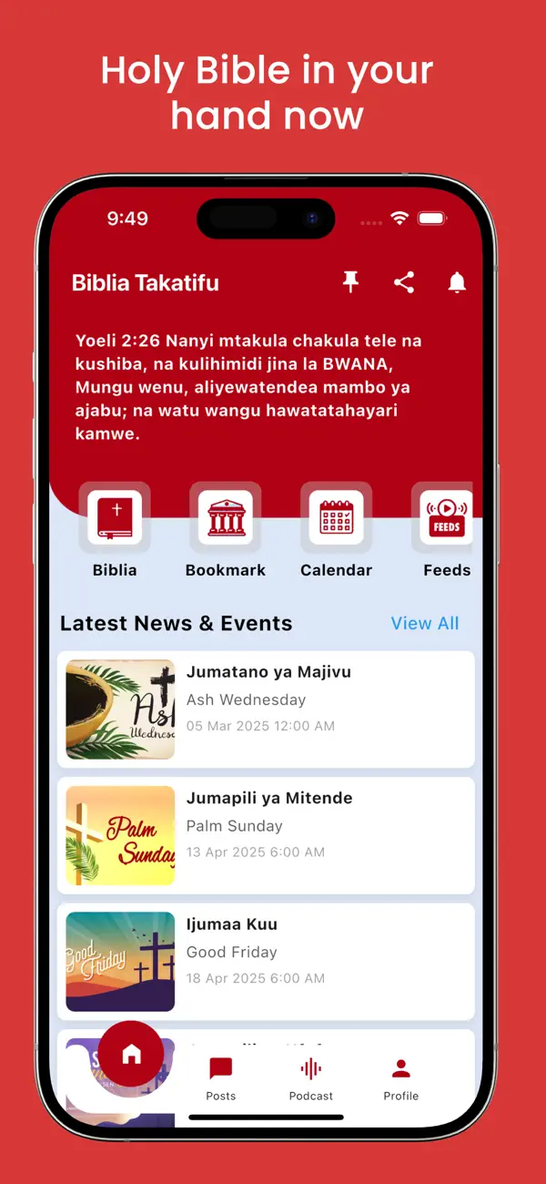 Screenshot #1 pour Biblia Takatifu App (Offline)