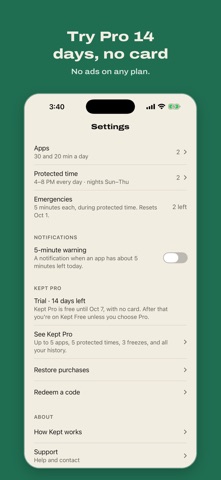 Kept: Screen Time Limits screenshot 6
