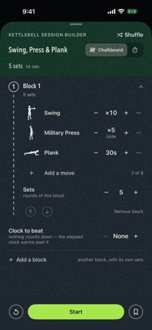 SingleBell: Kettlebell Workout app screenshot 2