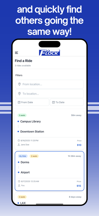 Flock: Split Rideshares! Screenshot 2 of 5