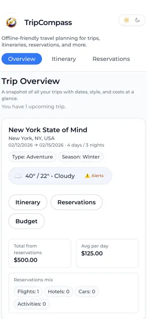 TripCompass – Travel Planner screenshot 1