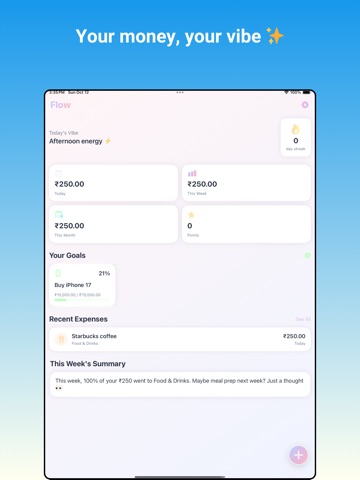 Flow – Money Tracker for Gen Z iPad screenshot