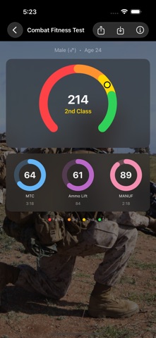 Fitness Calc for Marines screenshot