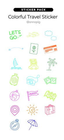 Colorful Travel Sticker screenshot