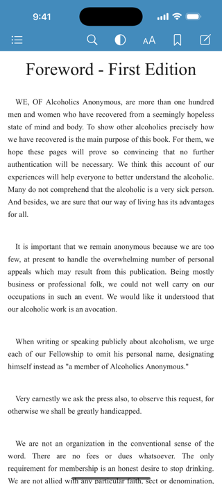 AA Big Book App Screenshot 1 of 8