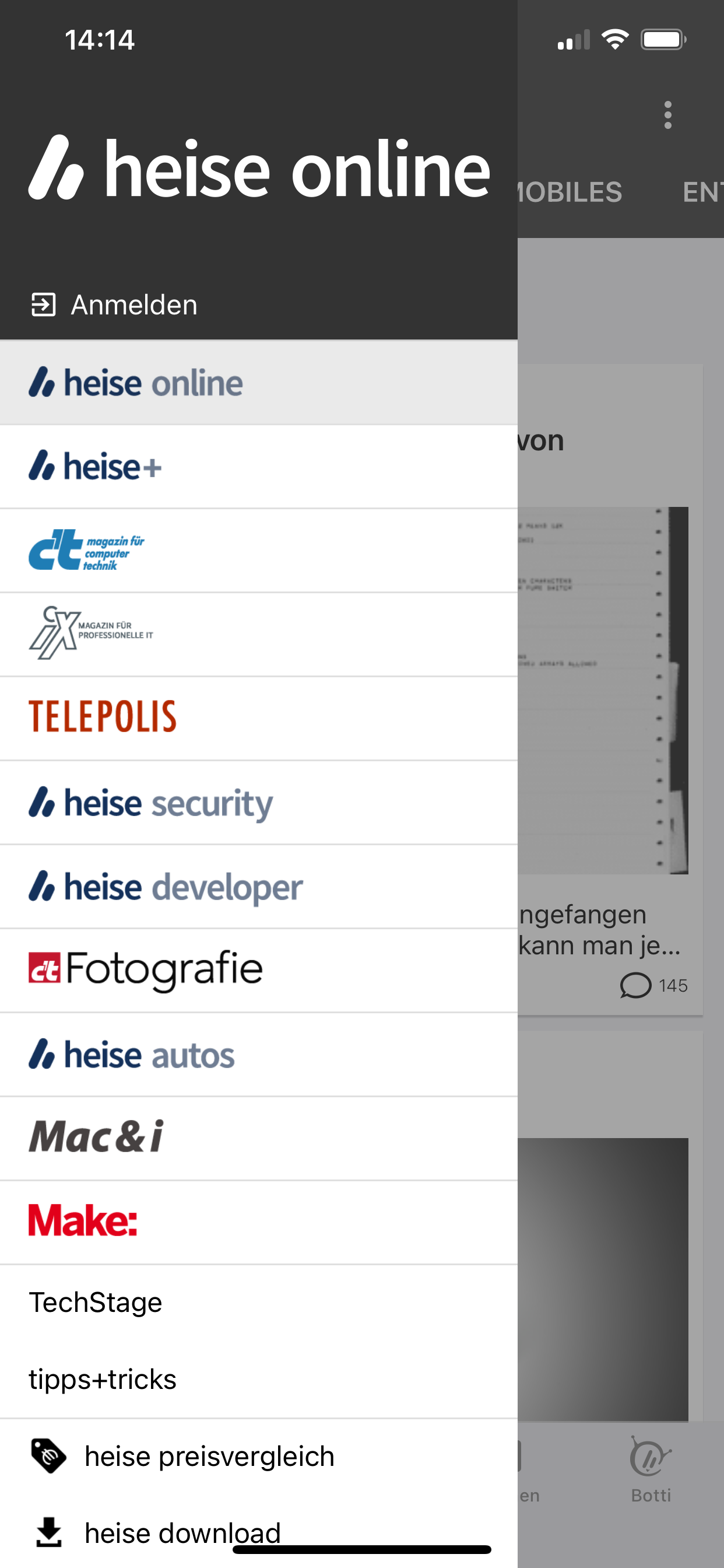heise online | IT-News screenshot 2