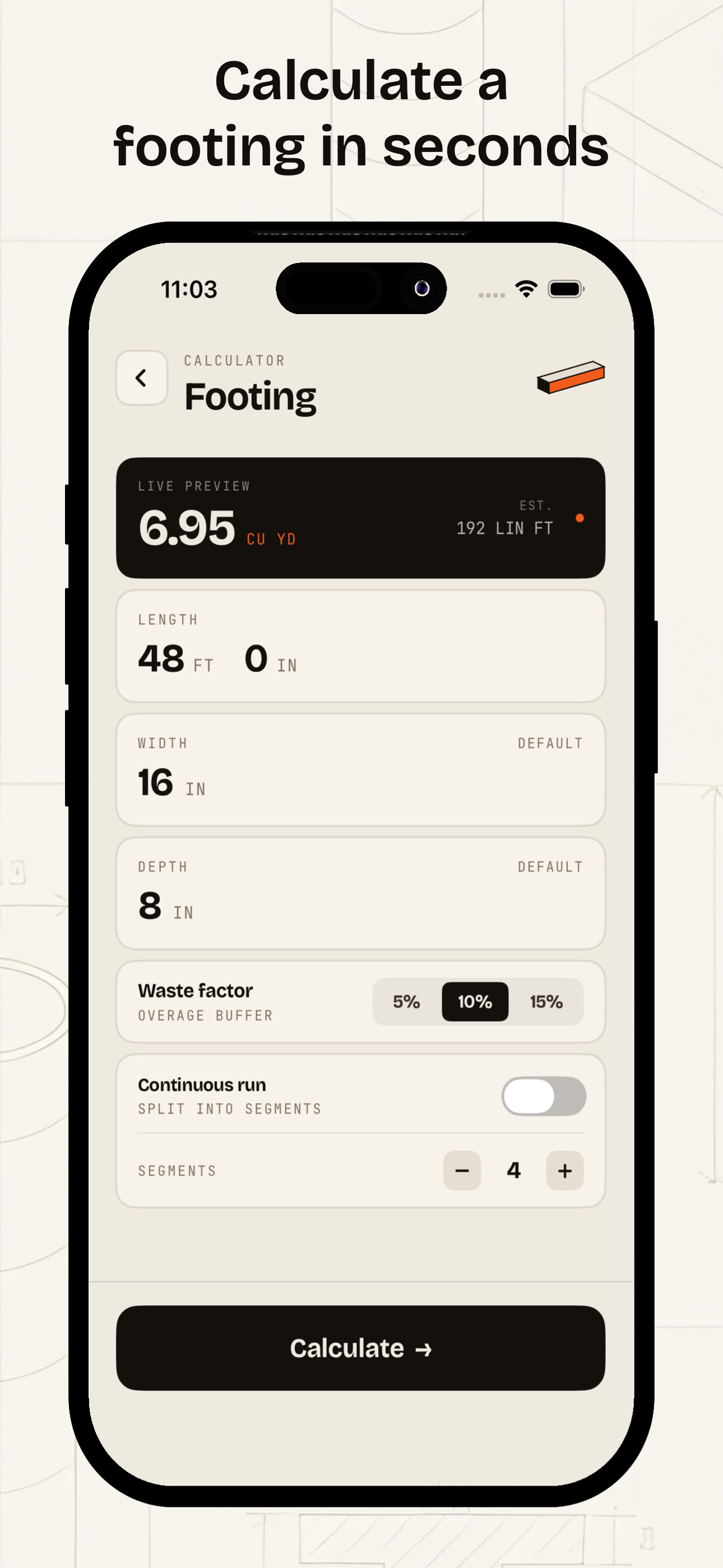 Concrete Calculator - Pour